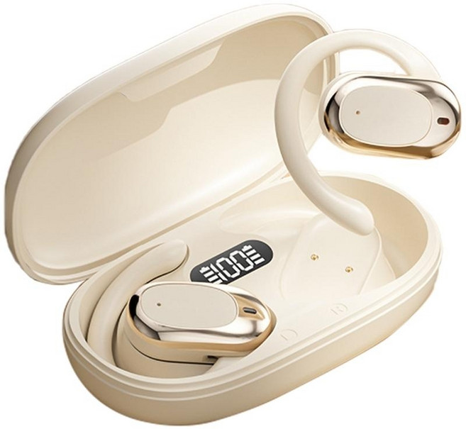 M57 골전도 헤드셋 BT5.4 오픈 이어 이어폰 이어훅 업무 및 여행 시 최대 6시간 통화 시간 제공, Skin Color