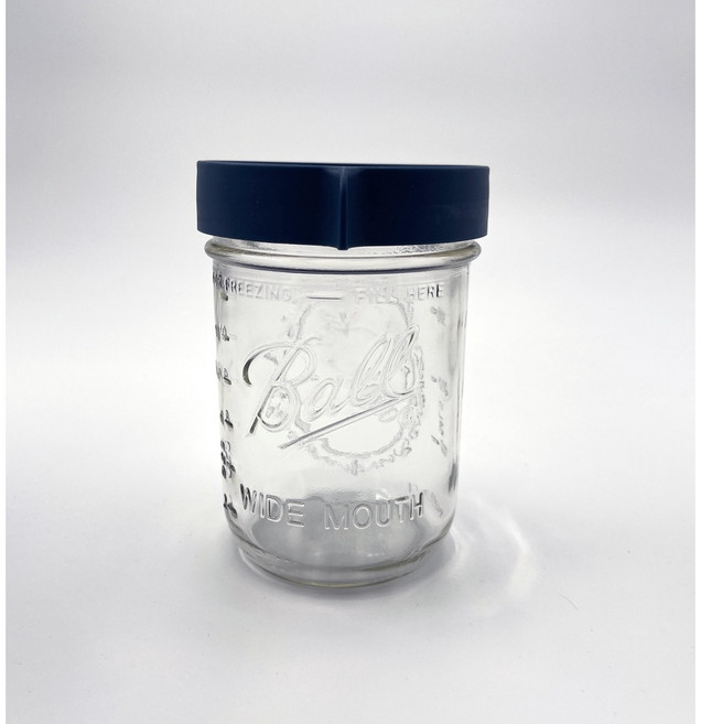 Ball masonjar 隨行防漏鯊魚蓋寬口梅森罐組 密封瓶 玻璃罐, 1個, 16oz 寬口(480ml),蜜桃粉