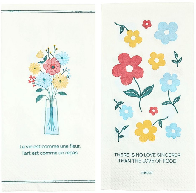 파이브K 꽃병 종이 냅킨, 1세트, 10개, 화이트