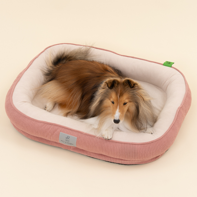 홀릭하임 슬개골 보호 강아지 폼 방석 노령견 극세사 쿠션 분리세탁, 1개, Rose브라운