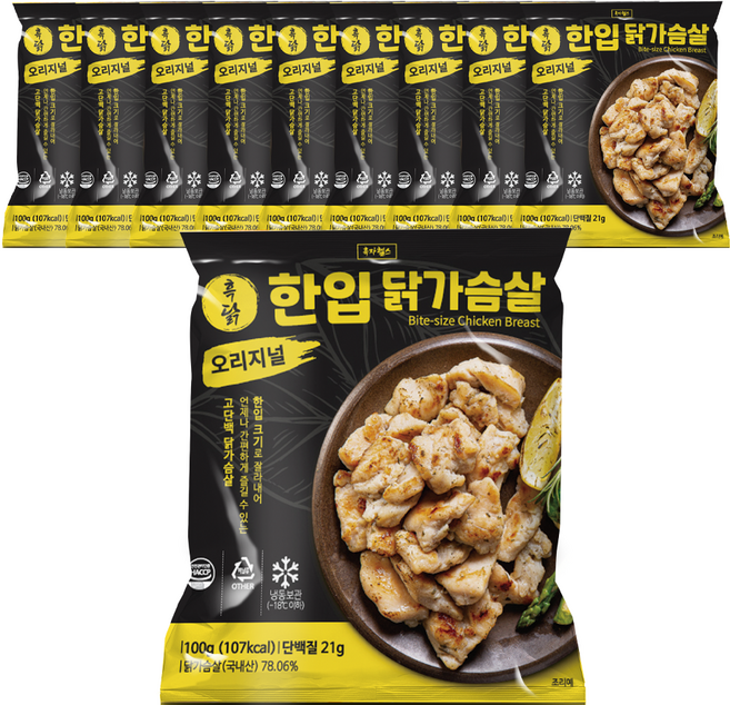 흑닭 한입 닭가슴살 오리지널, 100g, 10개