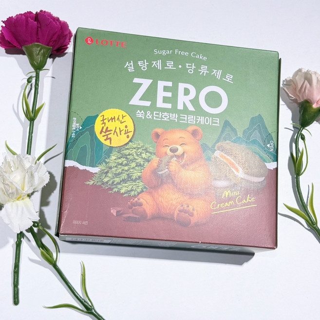 LOTTE ZERO 無糖 艾草南瓜奶油小蛋糕, 171g, 1個