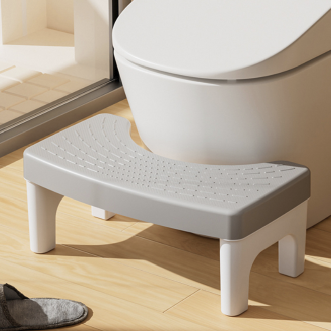 오브올리 변기 밀착형 쾌변자세 성인용 변기 발 받침대, 실버그레이