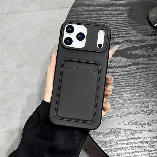 4am iPhone 15 Pro 適用 便攜插卡槽 膚感液態軟殼 防摔手機殼