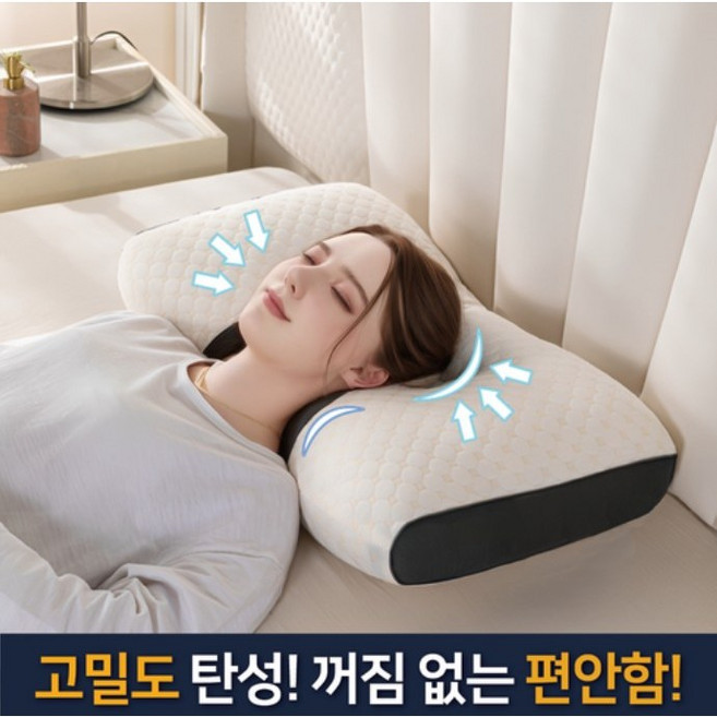 이더커머스 푹신한 수면 경추 베개, 2개, 흰색