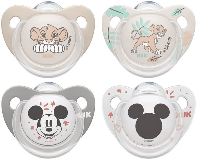 누크 디즈니 노리개젖꼭이 쪽쪽이 2+2 세트 (단계/색상 선택), 1. 1단계 미키마우스 2개입, 2. 2단계 라이온킹 2개입, 1개