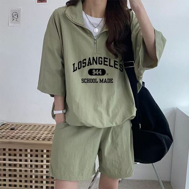 제이로그 반팔 반집업 트레이닝 세트 로젤반SET