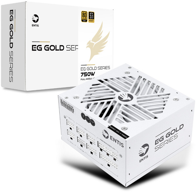 엔티스 EG 골드 750W 풀모듈러 파워서플라이 80PLUS, ATX3.1(화이트)