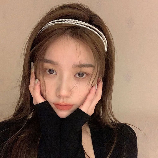 헤어악세서리 예쁜머리띠 패션소품 세줄진주 헤어밴드