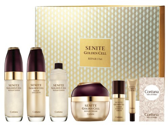 [7종]코리아나 세니떼 골든셀 리페어 3종기획+쇼핑백, 1세트
