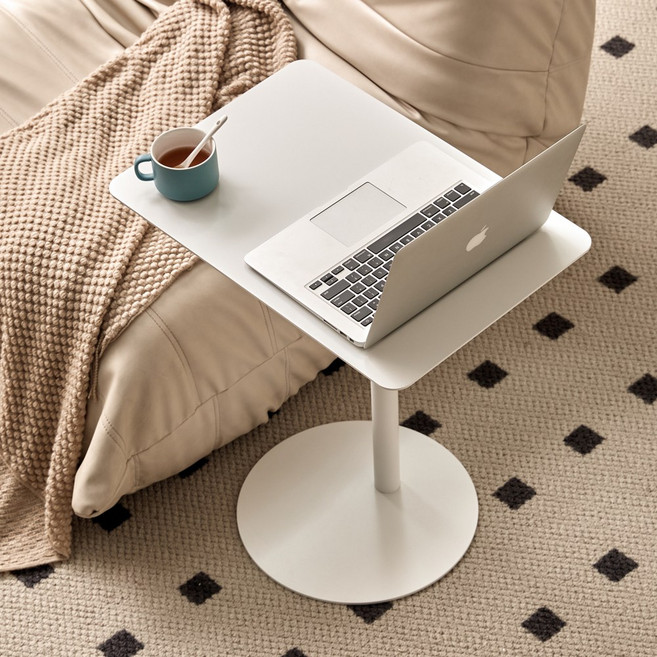 알엠즈 세이 테이블 노트북 사이드 미니 소파 침대 간이 책상 테이블, 세이 화이트 사각 무광, 세이 화이트 사각 무광