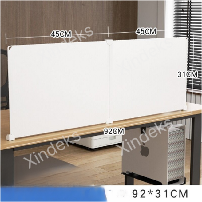 책상위파티션 가림막 가리개 유백색 무흔적 보드 독서실 시험 스크린, 92x31cm