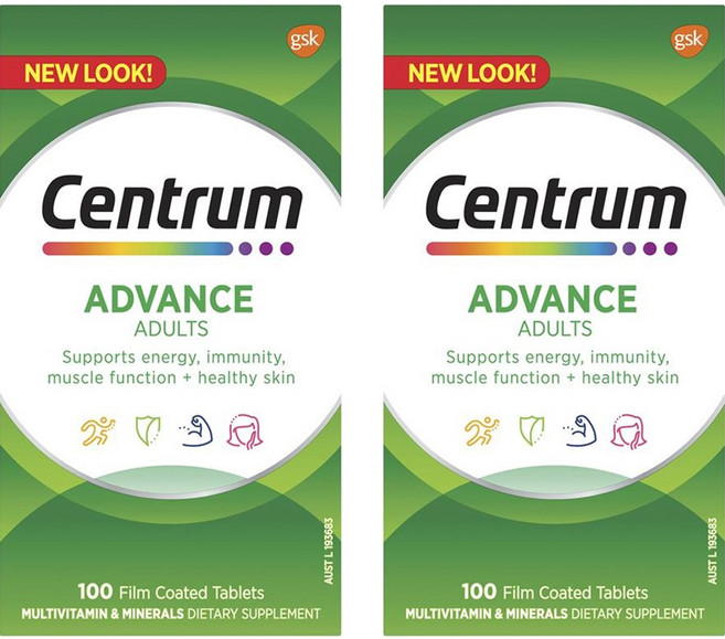 센트룸 어드밴스 성인용 멀티비타민 타블렛, 100정, 2개