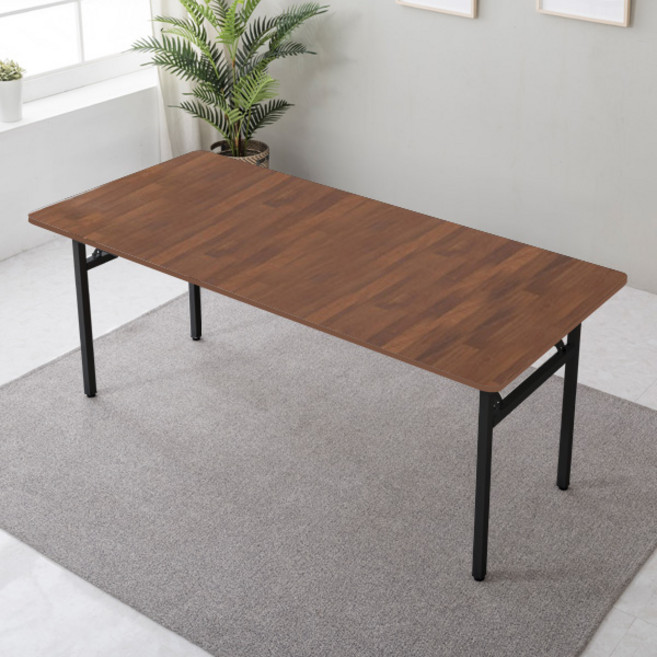 이반가구 1인~8인 접이식테이블 다용도 책상 절탁자 식탁 컴퓨터책상 입식책상 회의테이블 작업테이블 다용도 오피스 사무실 서재, 절탁자 1800x800, 멀바우, 블랙다리