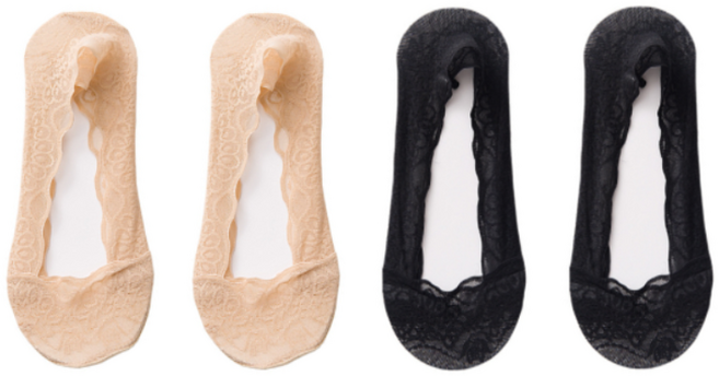 여성 빅사이즈 레이스 덧신 큰발 덧신양말 4개세트