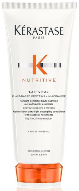 KERASTASE 케라스테스 뉴트리티브 레이트 비탈 하이드레이팅 컨디셔너 수분 윤기 영양 공급 부드럽고 매끄러운 딥 니아신아마이드 함유 가늘고 중간 정도 건조한 모발용, 1개