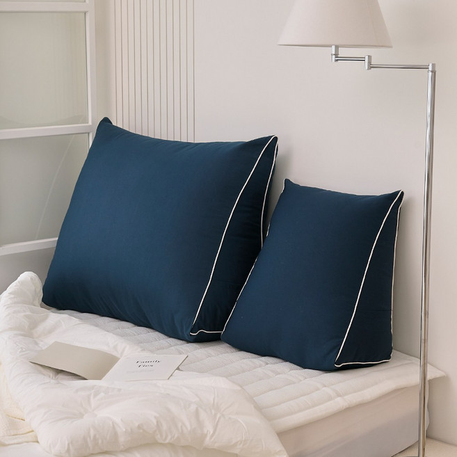 플랫화이트 솜중량 UP 목까지 받쳐주는 방수 빵빵한 삼각등받이 쿠션, 라인네이비