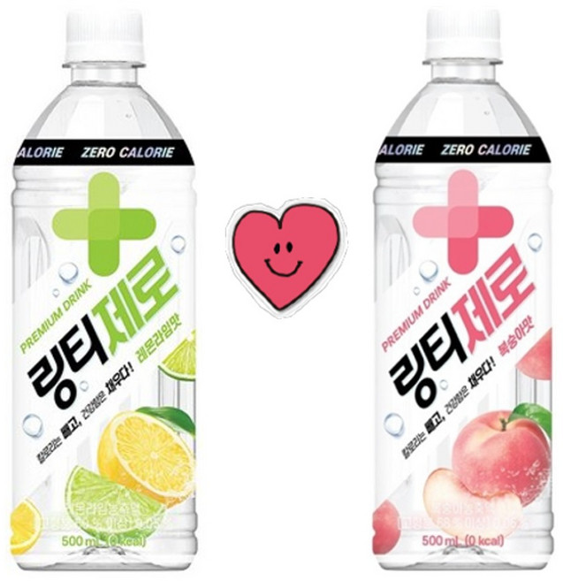 링티 제로 복숭아 레몬 500ml 각12개 총24개 복숭아음료 제로칼로리 노슈가, 1세트