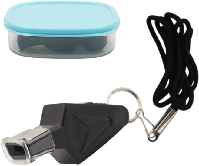 데이유어 고데시벨 호신용 비상용 심판용 호루라기, 1개, 블랙