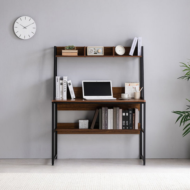 카라 선반책상 800L 블랙화이트, 블랙