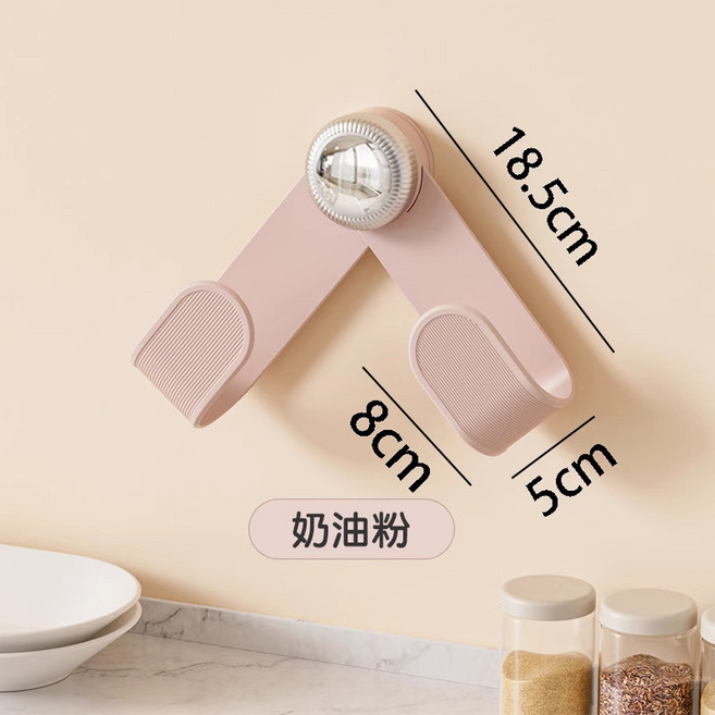 吸盤旋轉鍋蓋架 廚房壁掛式收納架, 奶油粉【1個裝】,無規格, 1個