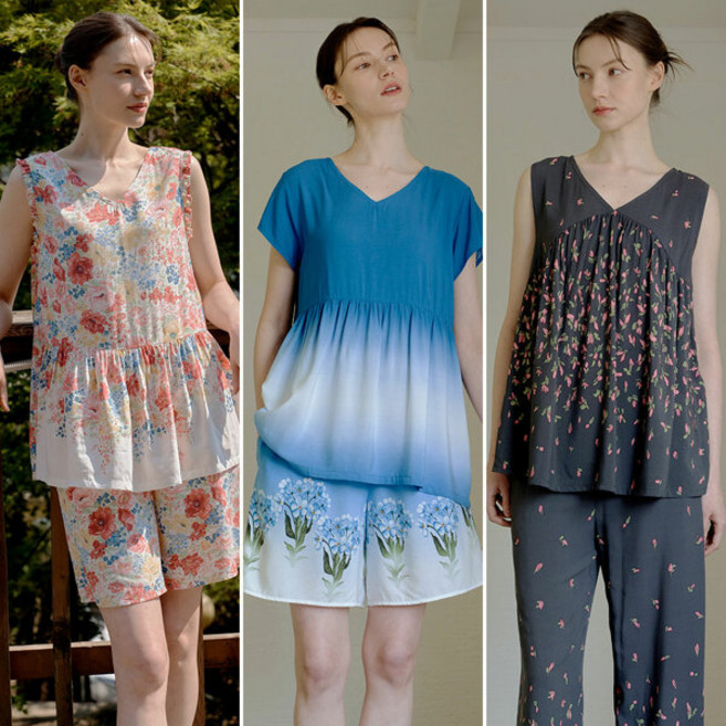 [런칭가89900] 라페어 산토리니 여성 인견 라운지웨어 3세트(6종)