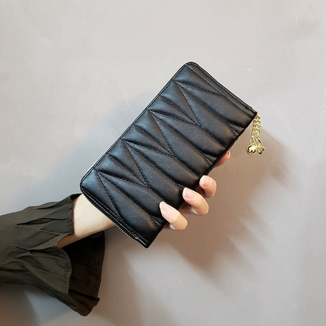 시크벤 여성 심플 패션 장지갑 지퍼형 W10