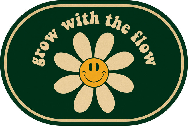 비기팬시 칼라풀데이지 빨아쓰는 규조토 발매트, grow with the flow