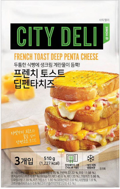 삼립 냉동 프렌치토스트 딥펜타 치즈 510g, 4개
