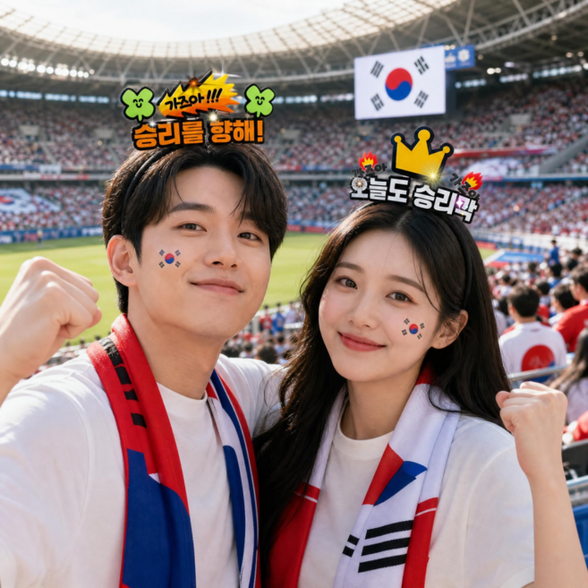 체리닷컴 스포츠 경기 불빛 태극기 응원 토퍼 머리띠세트, 1세트, C