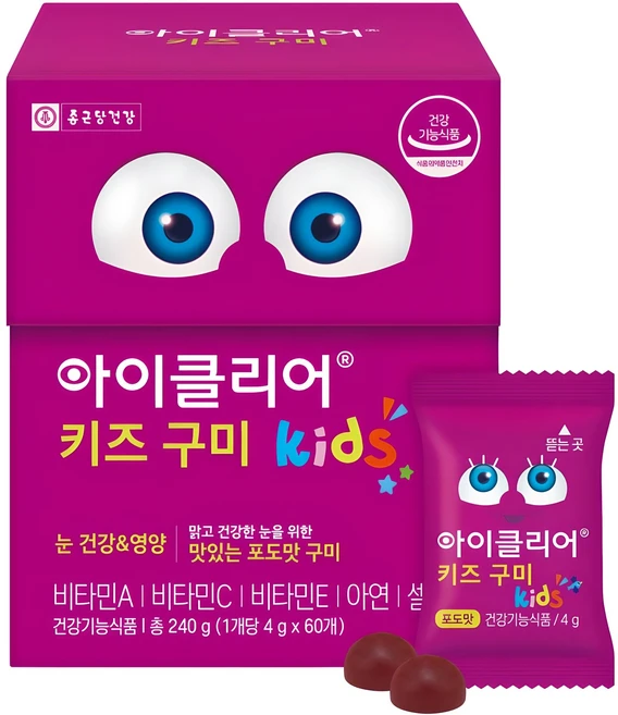 아이클리어 키즈 구미, 60정, 1개 - 쿠팡