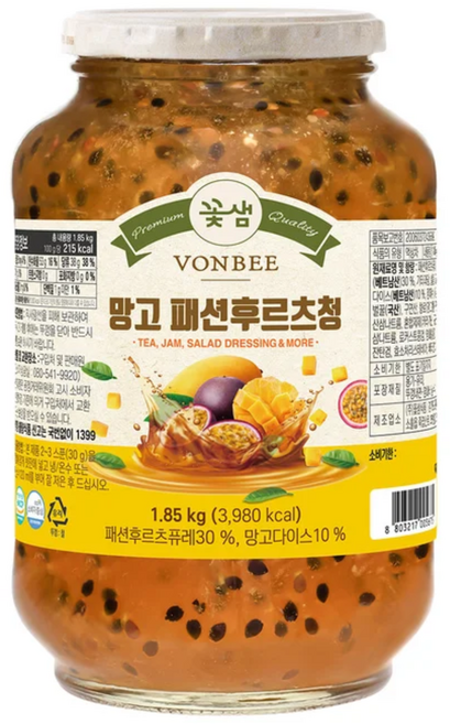 본비 망고 패션 후르츠청, 1.85kg, 1개, 1개입