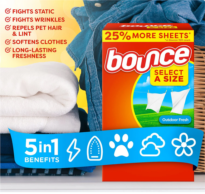 바운스 대용량 건조기 드라이시트 섬유유연제, 1개, 400개입