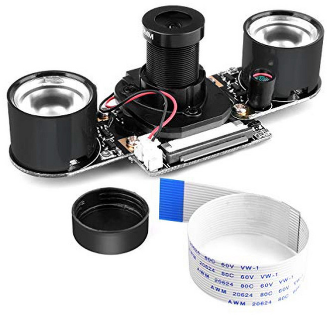 적외선 야간용 카메라 모듈 2라이트 라즈베리파이 5MP, 1세트