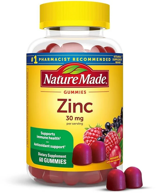 네이처메이드 아연 30mg 믹스베리맛 구미 60정, 1개 - 쿠팡