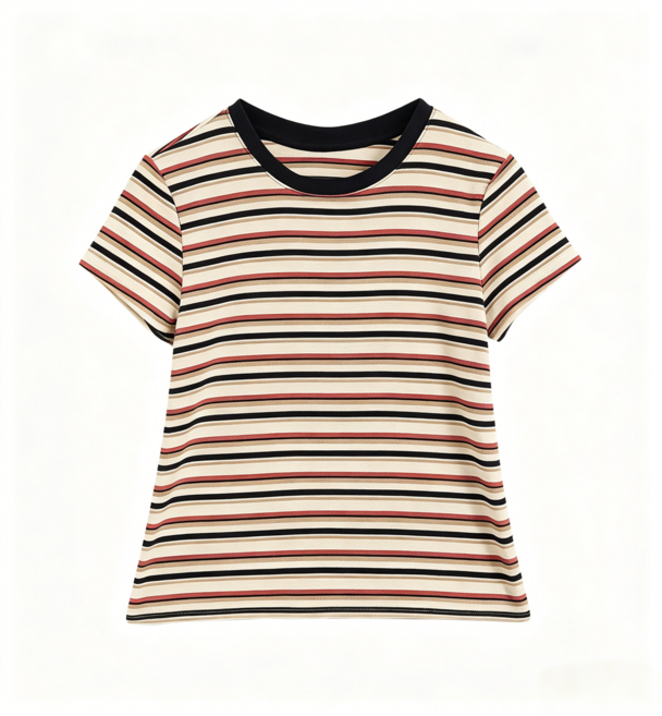 스마트플라이 여성 스트라이프 반팔 티셔츠 캐주얼 데일리 라운드넥 슬림핏 티