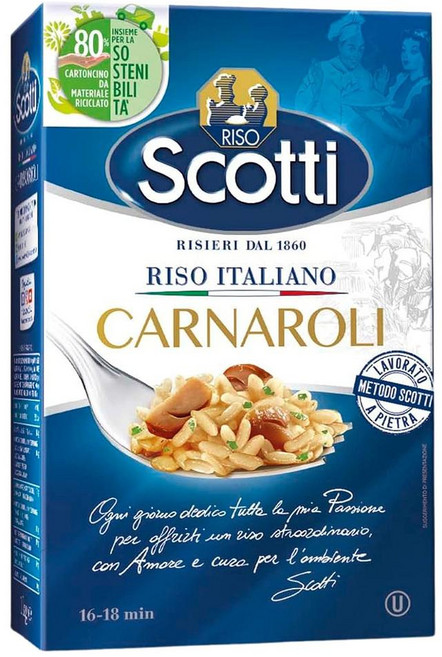 SCOTTI 카르나롤리 리조또 쌀 1kg 1팩 Scotti Rice - Carnaroli Rice - Superfine Risotto Rice Ready, 1개