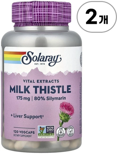 솔라레이 바이탈 엑스트랙트 밀크씨슬 Solaray Vital Extracts Milk Thistle 120정 - 쿠팡