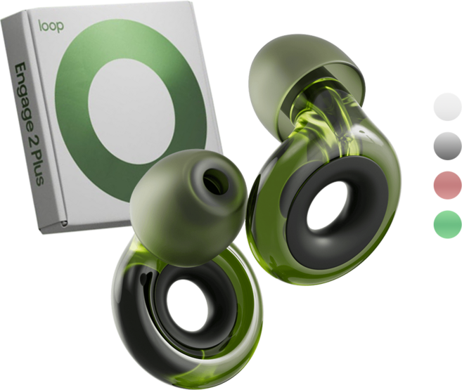 Loop 룹 이어플러그 인게이지 2 플러스 층간소음 소음감소 귀마개 그린, 1개, 1개입