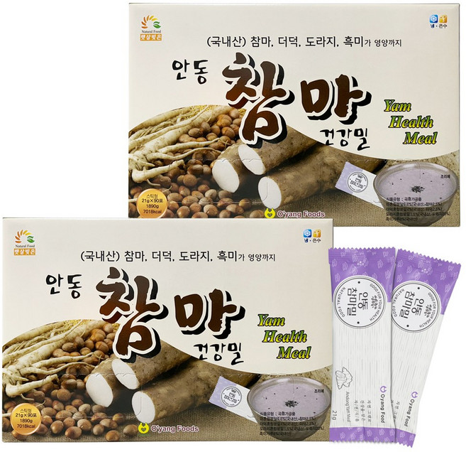 오양식품 안동 참마 건강밀 스틱형 선물세트 90포 건강간식 선식, 1.89kg, 2박스