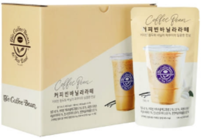 커피빈 바닐라 라떼 파우치 커피, 190ml, 20박스