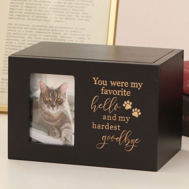 [NABIYA 반려동물 메모리얼스톤 보관함] 동물 장례 유골함 (고양이 강아지 반려견 애견 유골 스톤 추모함), 2세트, 블랙