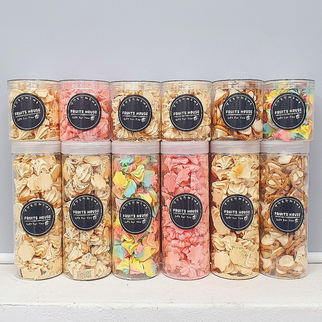 셀러매치 대용량 머랭쿠키 수제쿠키 6종, 머랭쿠키 솜사탕 큰통, 70g, 1개