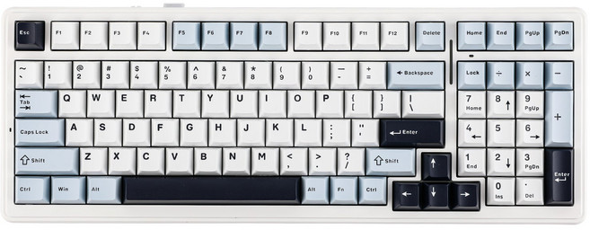 AULA F99 RGB 3모드 커스터마이징 유무선 기계식 키보드, 스모크 블루 오션 미스트, 리퍼축(그린축), 제조사축