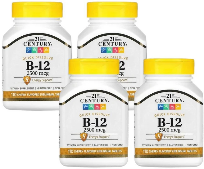 21세기 센트리 비타민B-12 체리 5 000mcg 설하 정제 110정 4개 - 쿠팡