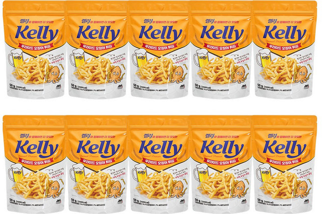 [켈리] 바삭하게 튀겨낸 리얼 오징어튀김 켈리 후라이드 오징어 튀김, 10개, 50g