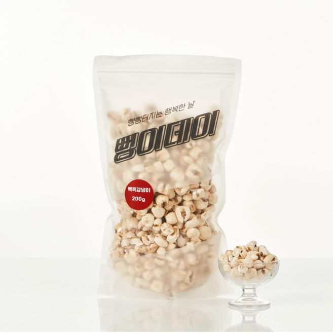 뻥이데이 옛날과자 떵튀기 아이들 영양 간식 마카로니 고구마 누룽지 현미 강냉이 스낵 술 안주 간식, 200g, 3개