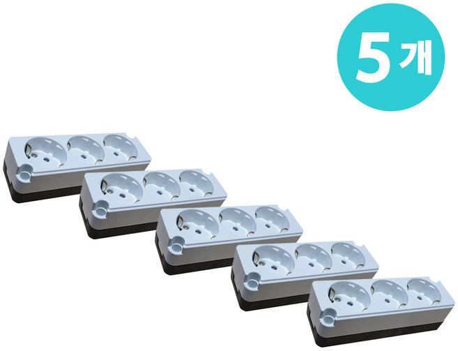 IT 국산 노출 3구 콘센트 나사형 벽콘센트 멀티탭, 5개