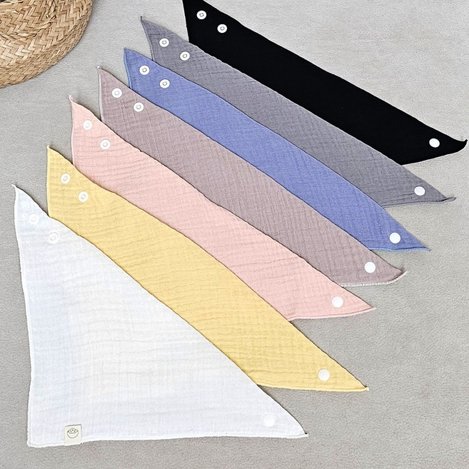 메롱베베 아기 유아 이중거즈 스카프빕 7종세트