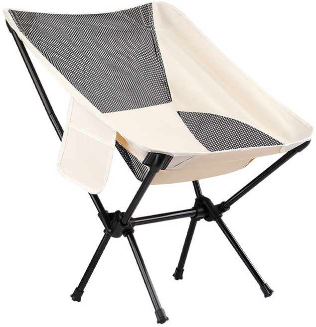 접이식 컴포트 와이드 캠핑의자, 1개, 아이보리
